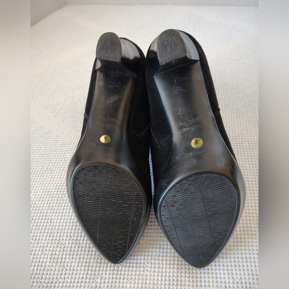 Aqouatalia Elegant Black Suede Ankle Boots Size 8 - Picture 5 of 10